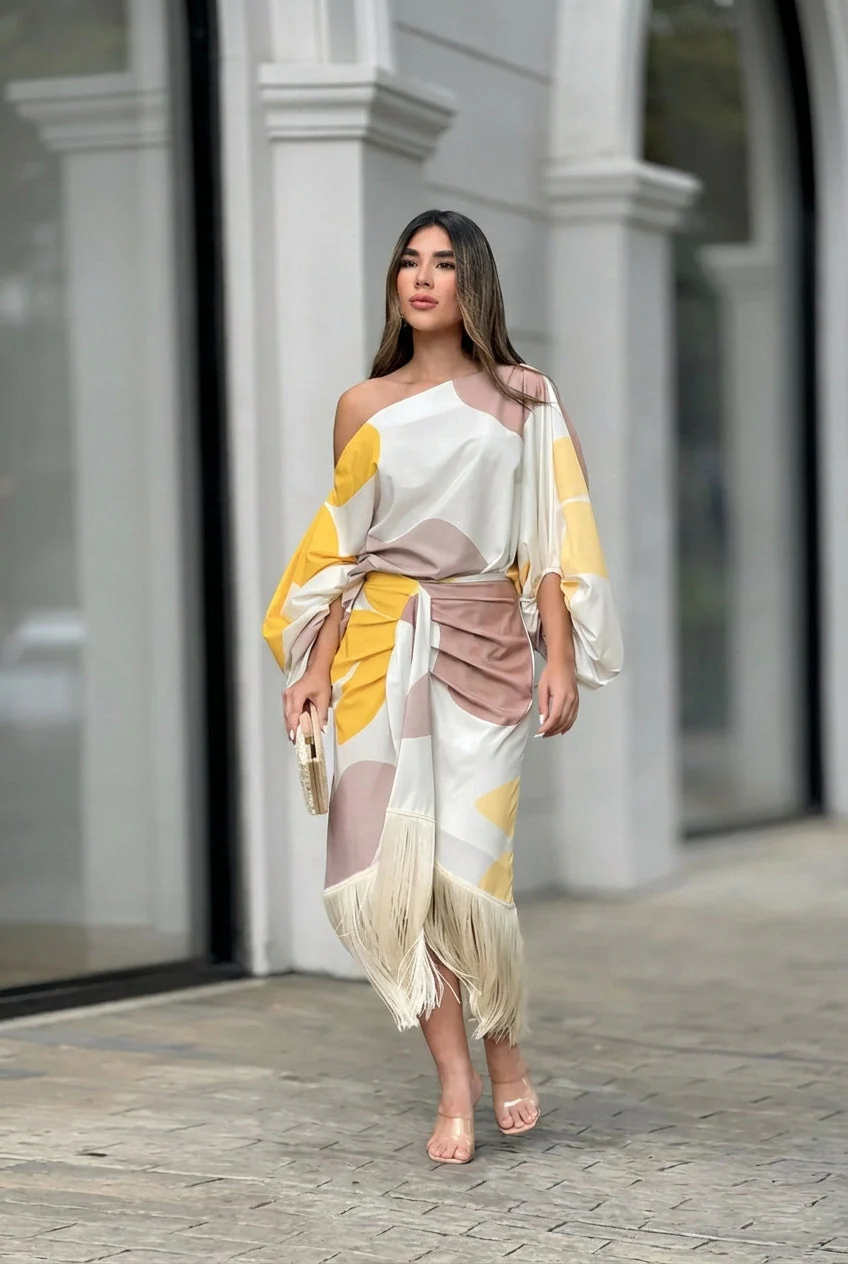 Martina | Abito midi monospalla elegante e intramontabile - Image 2