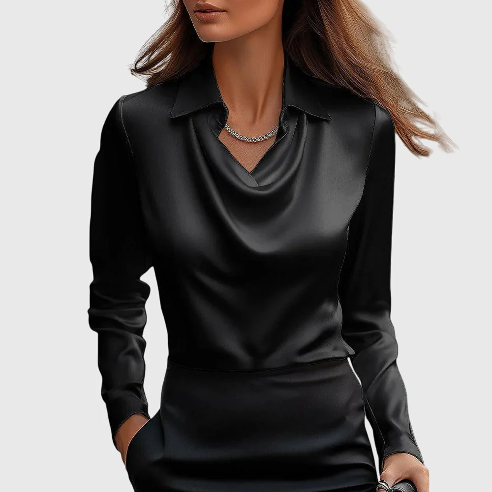 Martina | Blusa elegante e raffinata in seta a maniche lunghe - Image 3