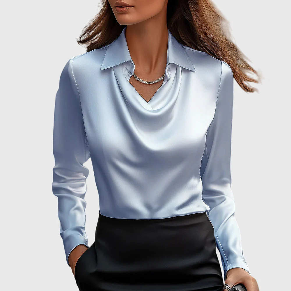 Martina | Blusa elegante e raffinata in seta a maniche lunghe - Image 4