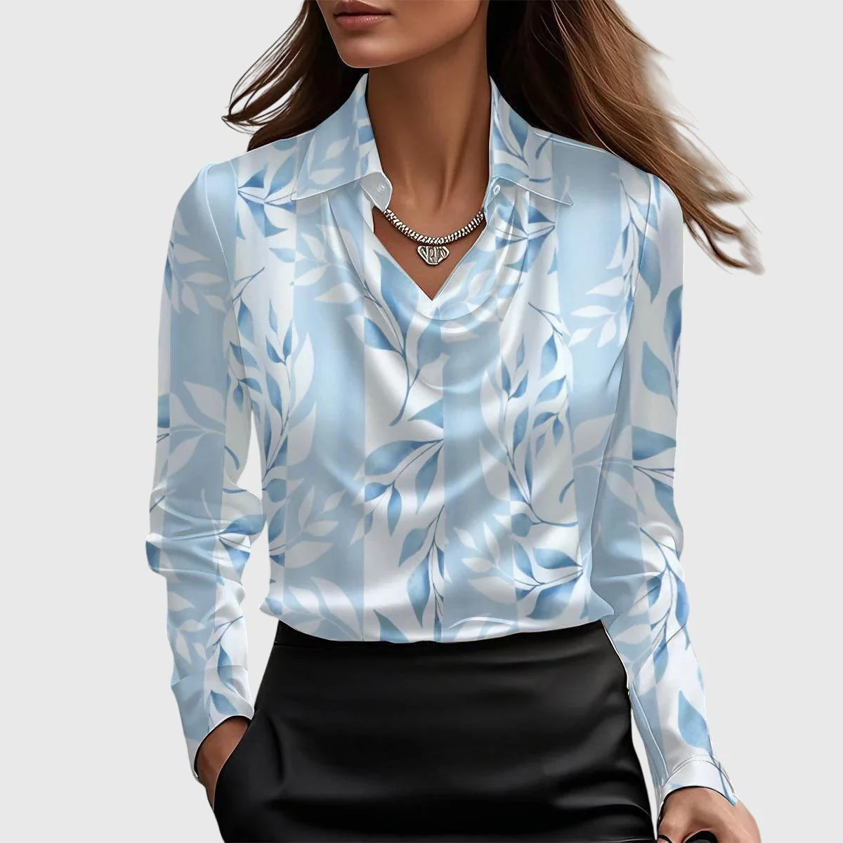 Martina | Blusa elegante e raffinata in seta a maniche lunghe - Image 5