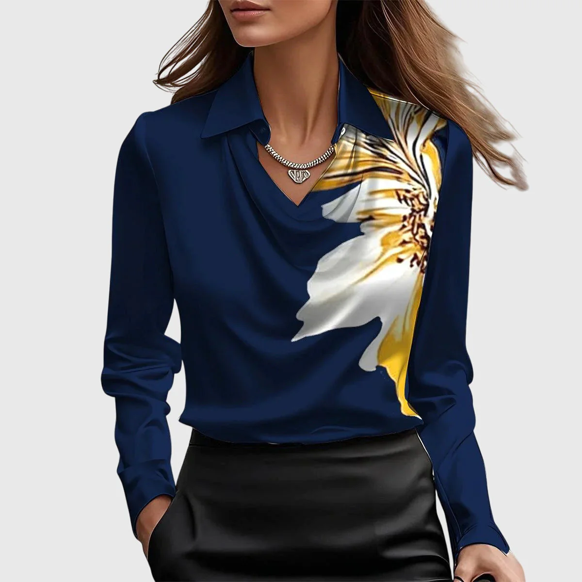 Martina | Blusa elegante e raffinata in seta a maniche lunghe - Image 8