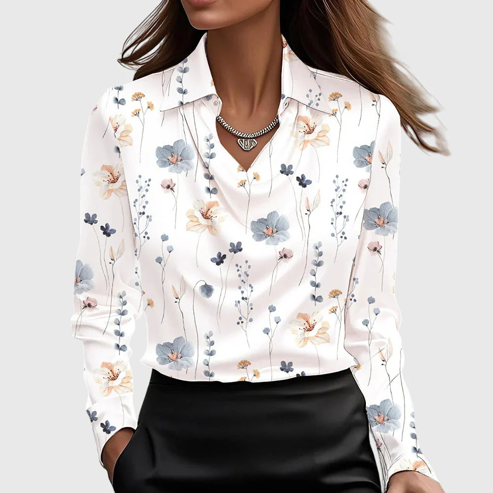 Martina | Blusa elegante e raffinata in seta a maniche lunghe - Image 9