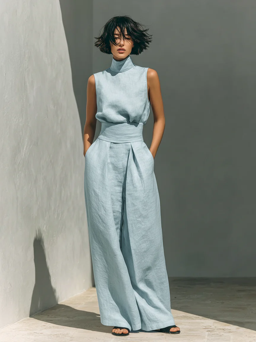 Martina | Completo Minimalista Canotta e Pantaloni Larghi