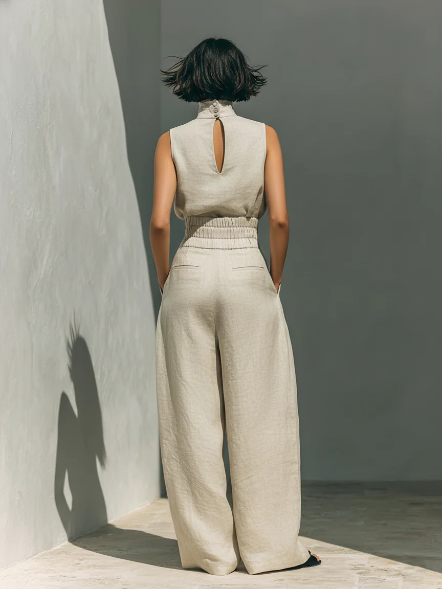 Martina | Completo Minimalista Canotta e Pantaloni Larghi - Image 5