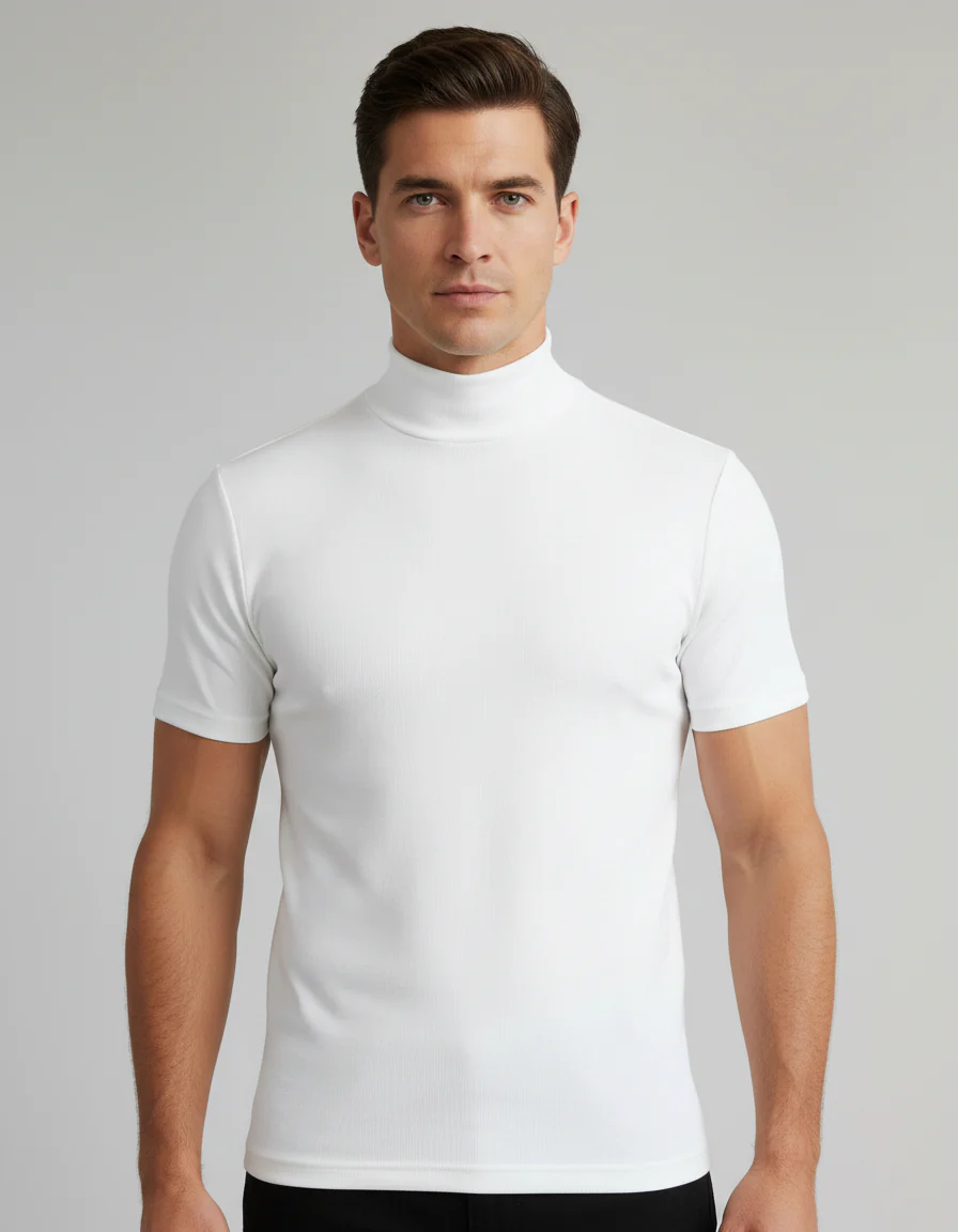 Matteo | T-shirt da uomo moderna e raffinata con collo alto