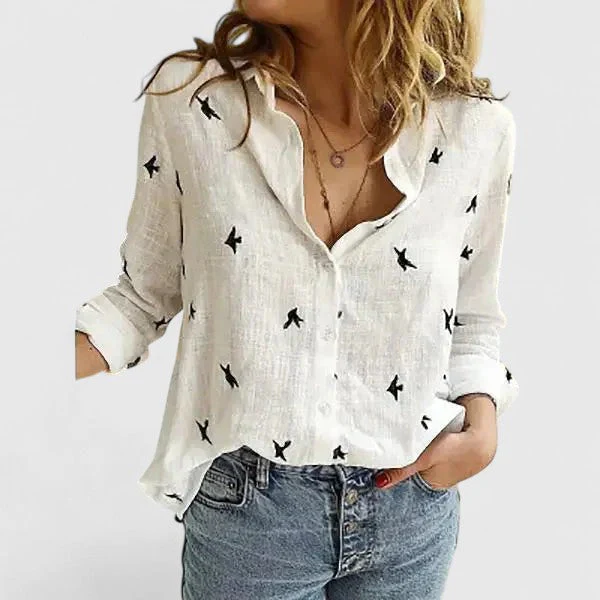 Mila | Camicia a maniche lunghe con scollo a V e linea versatile - Image 9