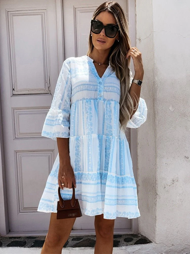 Mila | Mini Abito Boho a Balze Elegante e Leggero - Image 3