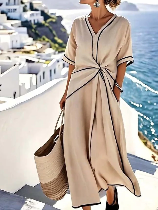 Moria | Elegante Abito Donna con Scollo a V per Cerimonie - Image 2
