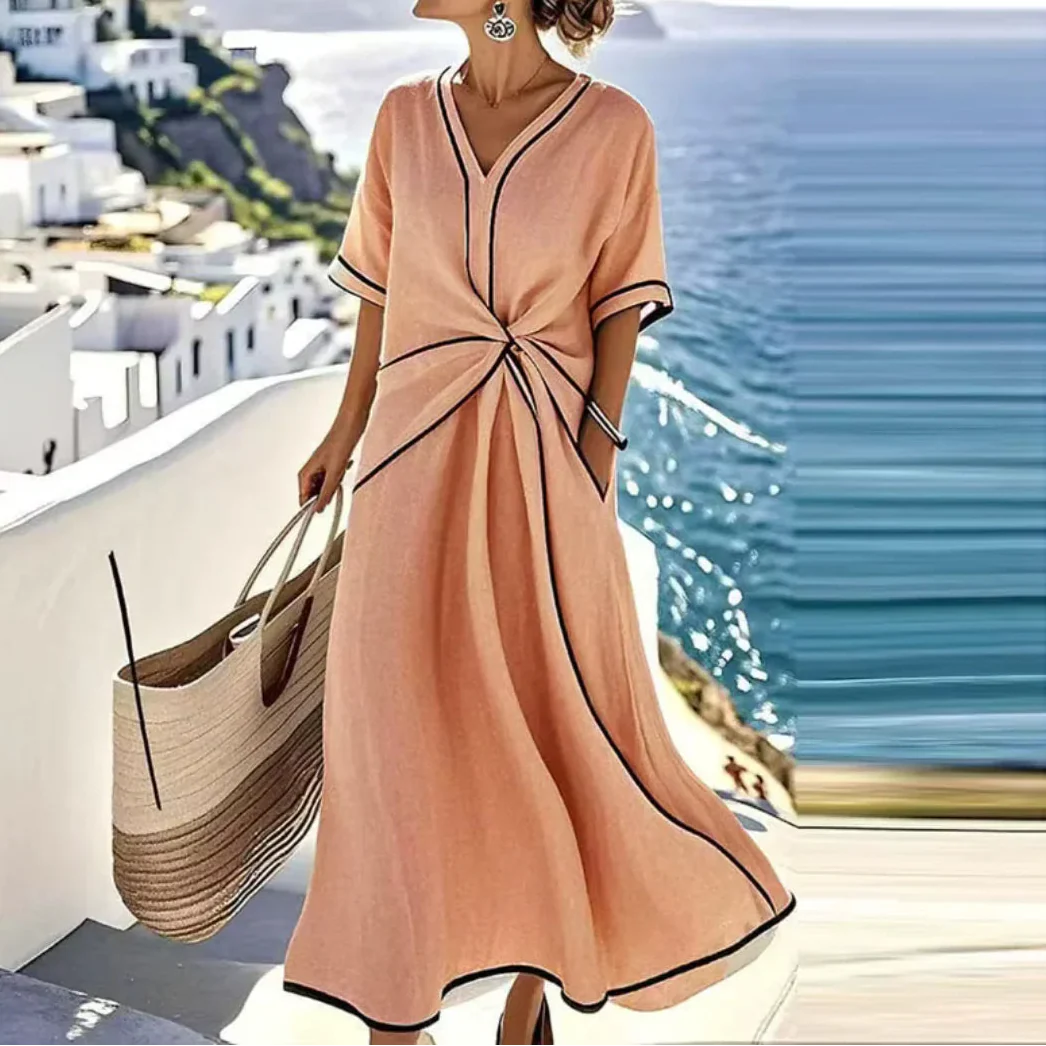Moria | Elegante Abito Donna con Scollo a V per Cerimonie - Image 3