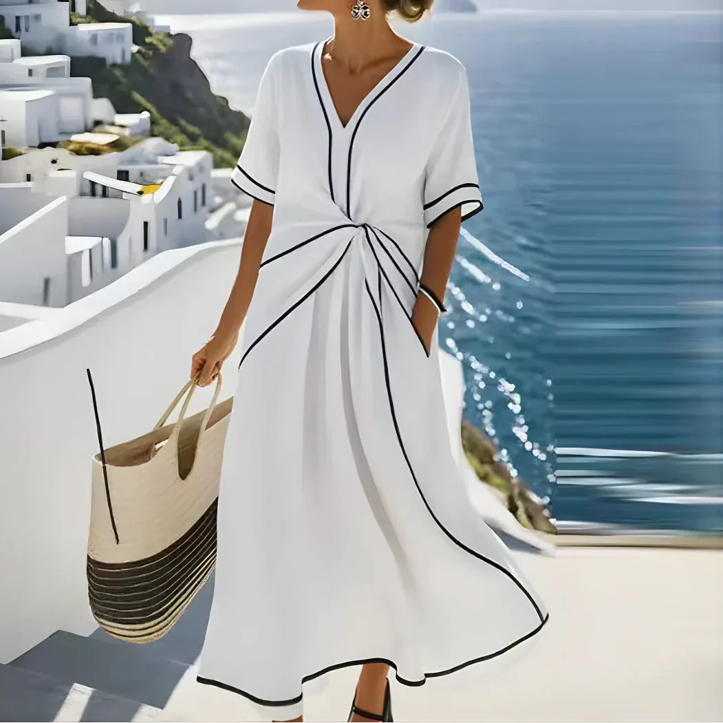 Moria | Elegante Abito Donna con Scollo a V per Cerimonie - Image 4
