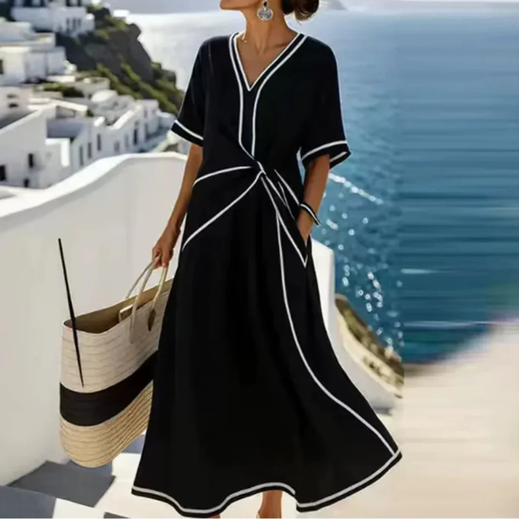 Moria | Elegante Abito Donna con Scollo a V per Cerimonie - Image 5