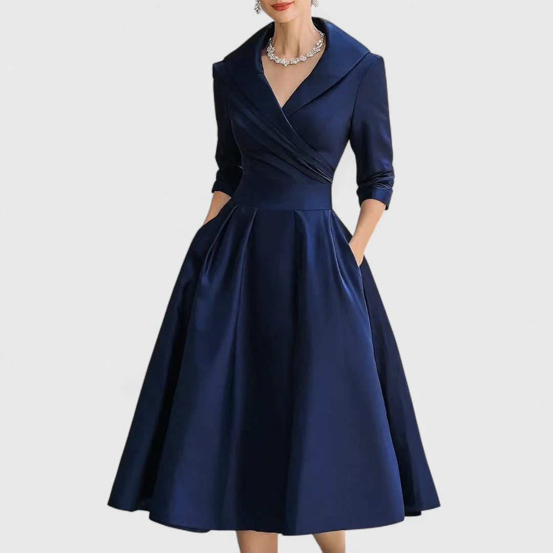Nivara | Elegante abito midi con scollo a V