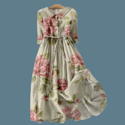 Noemi | Abito Midi Elegante Donna in Misto Lino - Image 2