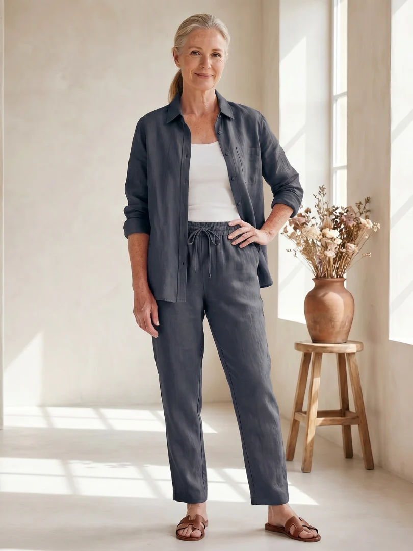 Nora | Set composto da camicia e pantaloni leggeri e traspiranti - Image 3