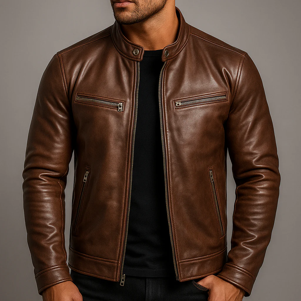 Riccardo | Giacca in pelle vintage elegante e alla moda - Image 6