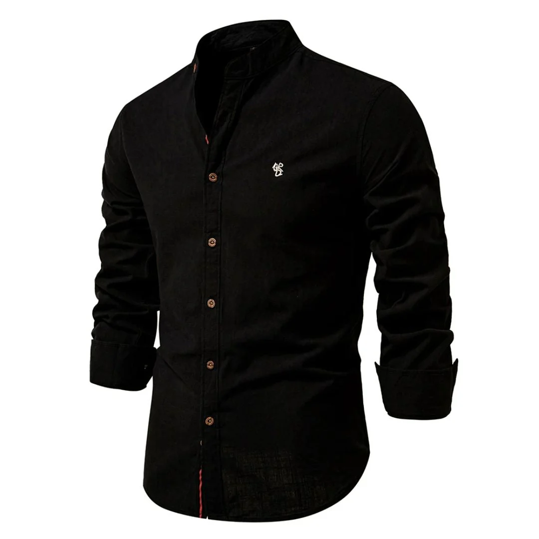 Robert | Elegante Camicia Uomo a Maniche Lunghe con Colletto Alto - Image 5