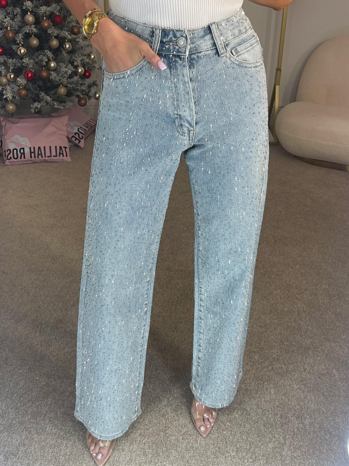 Rufina | Jeans a vita alta, glitterati e versatili - Image 4