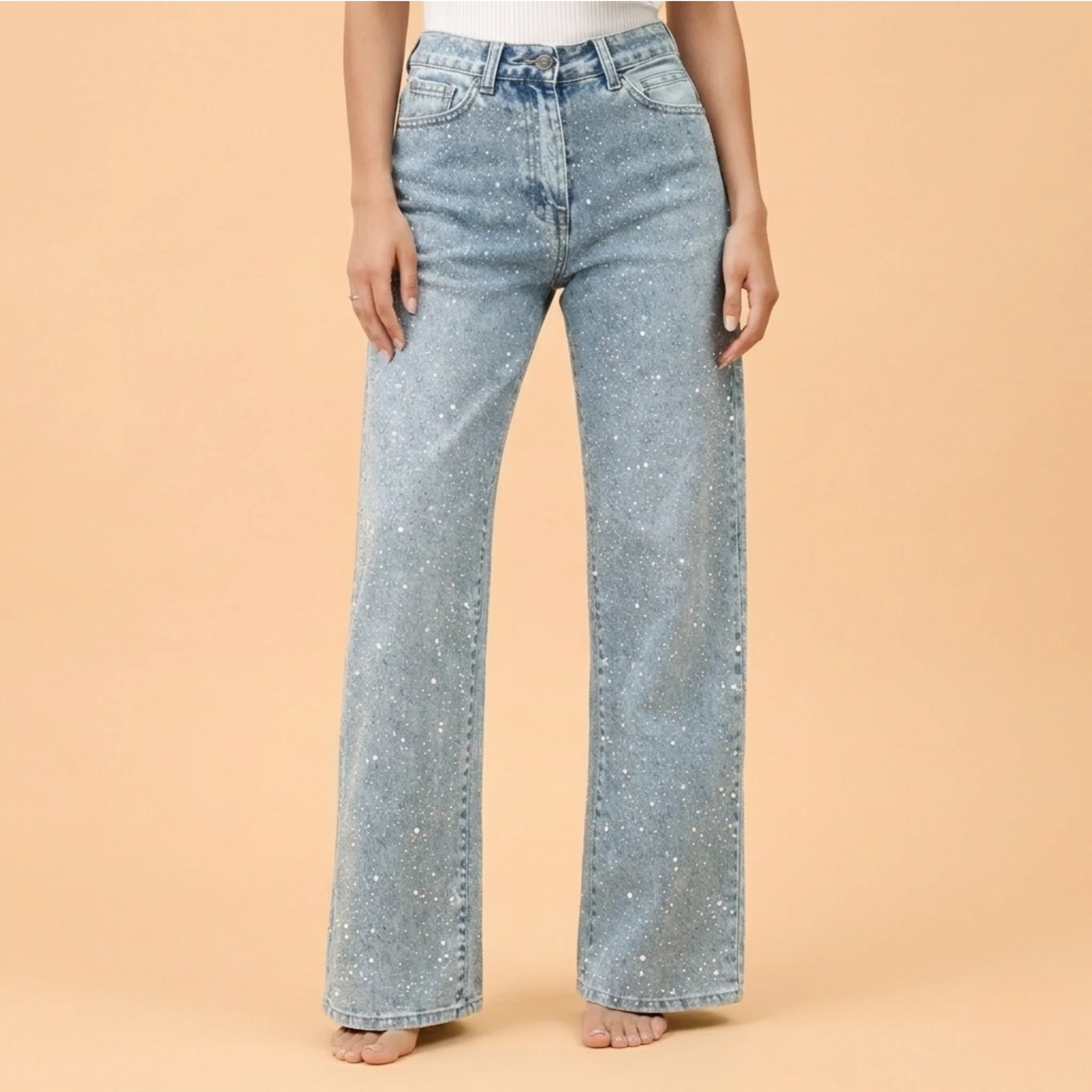 Rufina | Jeans a vita alta, glitterati e versatili - Image 7