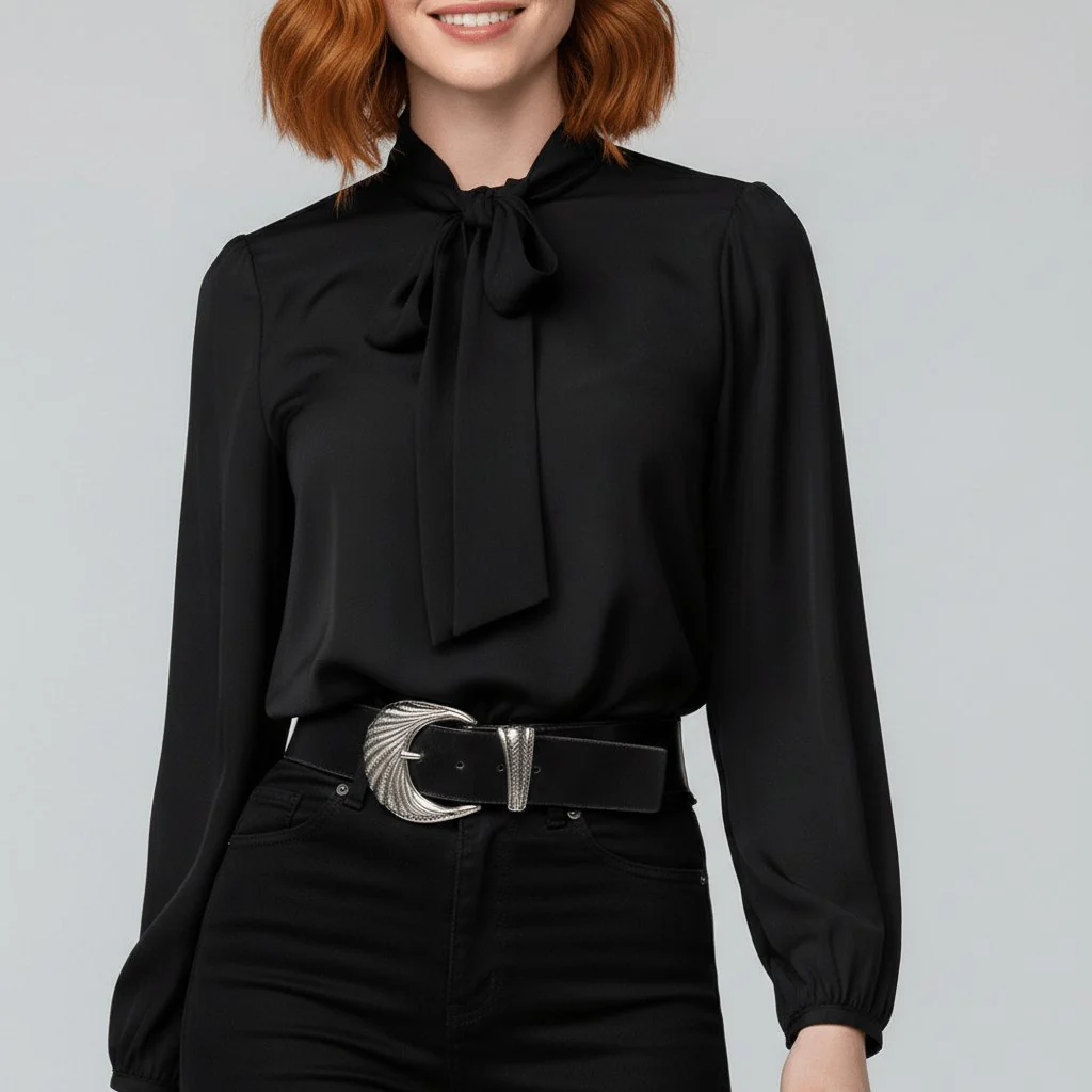 Serena | Blusa Elegante con Fiocco e Maniche Lunghe - Image 10