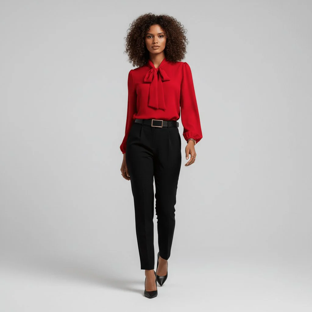 Serena | Blusa Elegante con Fiocco e Maniche Lunghe - Image 2