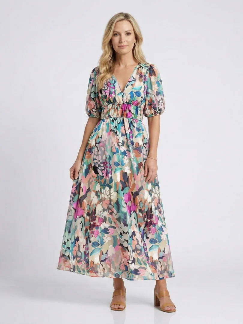 Sofia | Abito midi elegante e alla moda con scollo a V