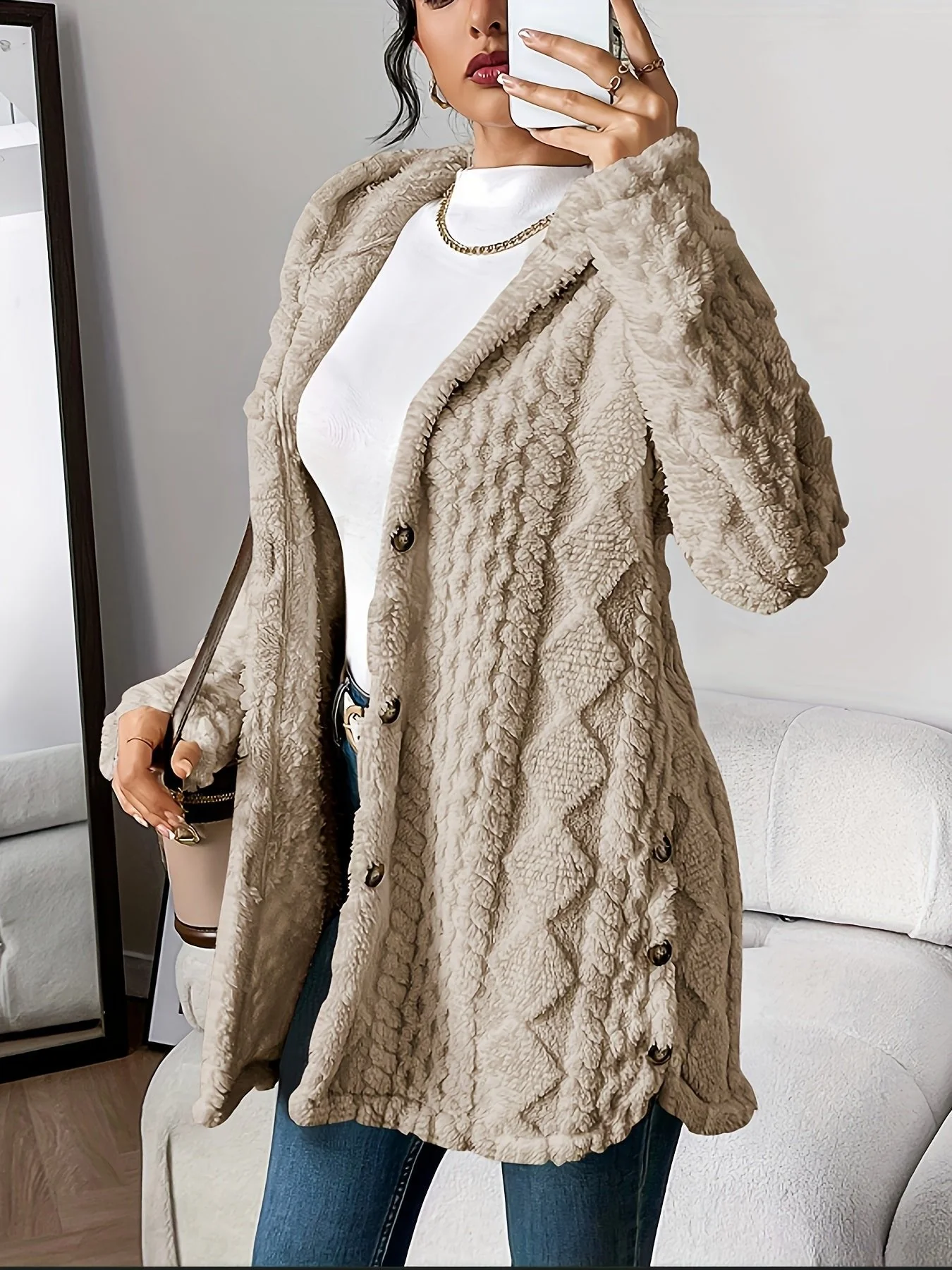 Sofia | Cardigan Lungo con Cappuccio Morbido e Caldo - Image 10