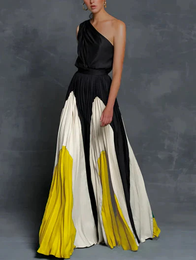 Sofia | Elegante abito maxi da donna monospalla