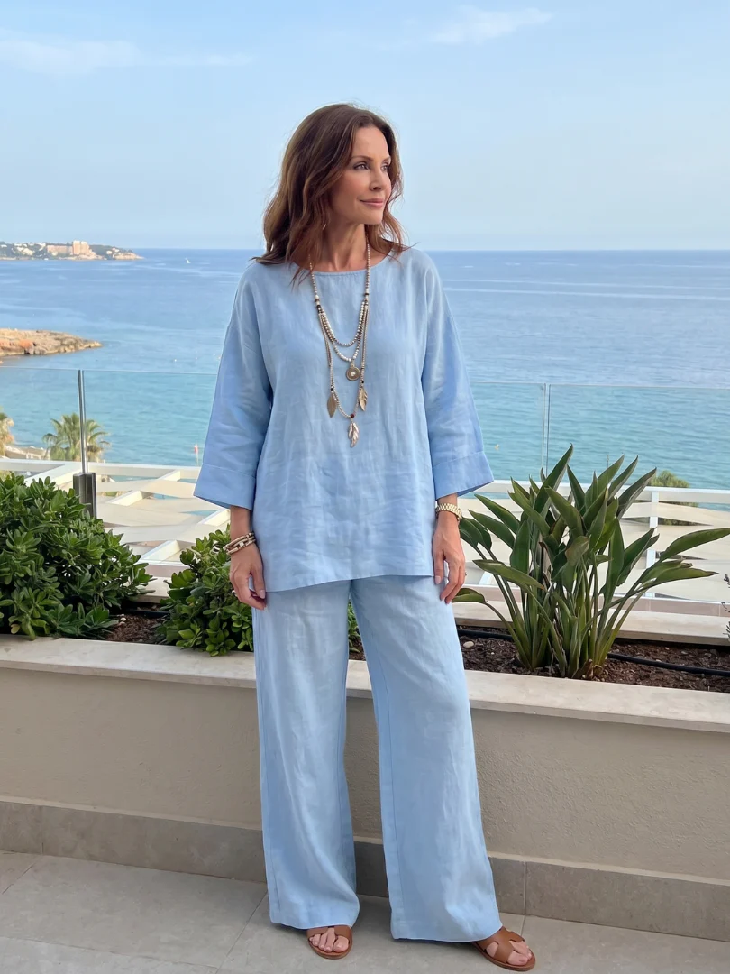 Sofia | Set Comfort Oversize con Tunica e Pantaloni Fluidi - Image 3