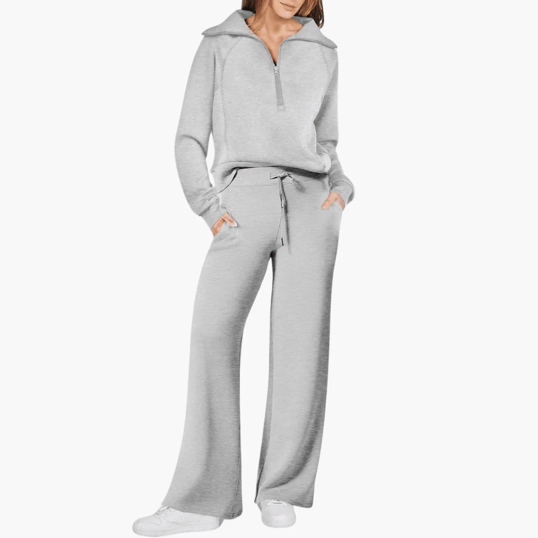 Sofia | Set lounge con cappuccio e pantaloni a gamba larga lussuoso - Image 2
