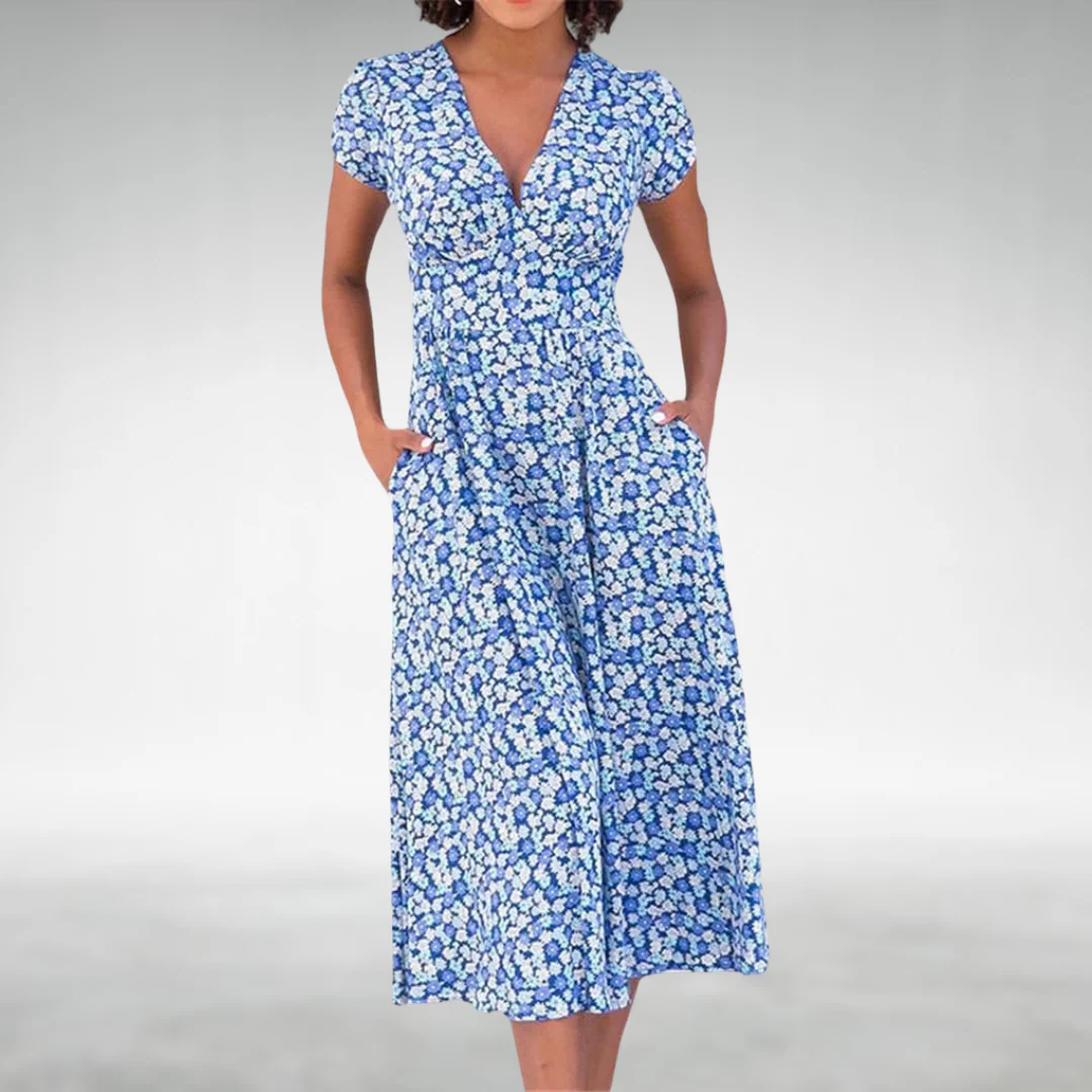 Sophia | Abito Midi Floreale Fresco ed Elegante