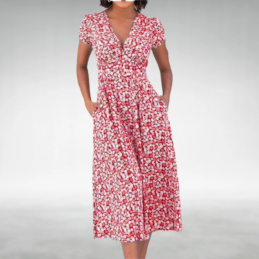 Sophia | Abito Midi Floreale Fresco ed Elegante - Image 2