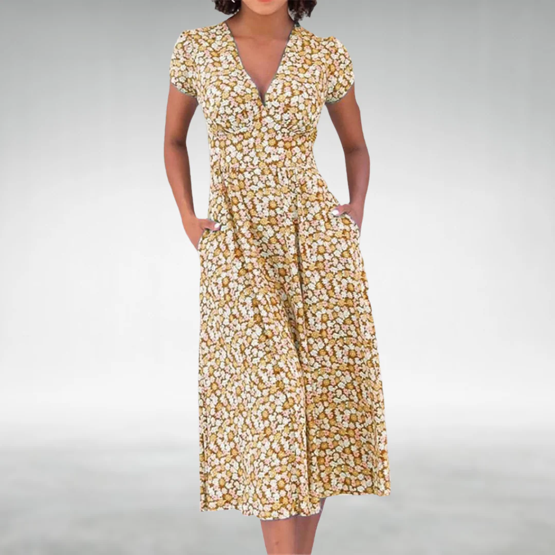 Sophia | Abito Midi Floreale Fresco ed Elegante - Image 4