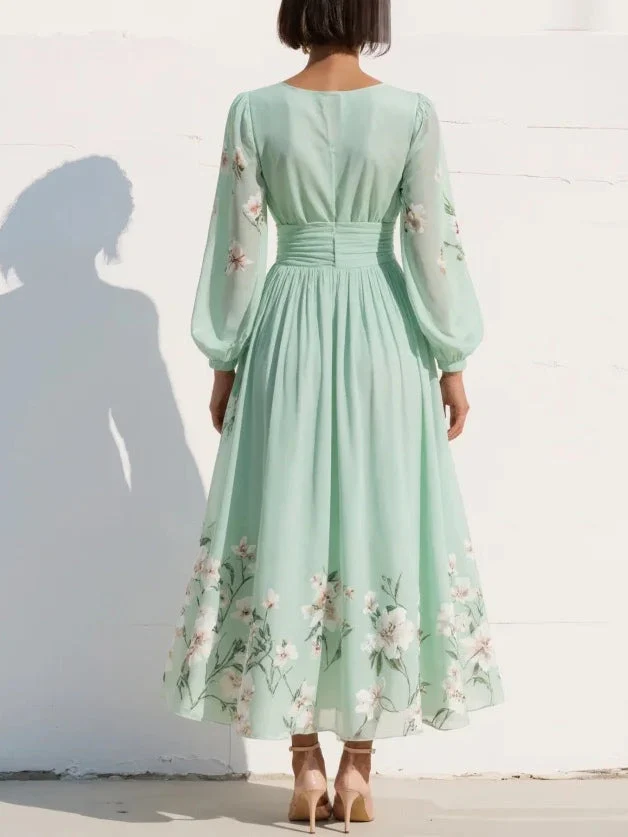 Sophia | Eleganza e fascino floreale abito midi da donna - Image 2