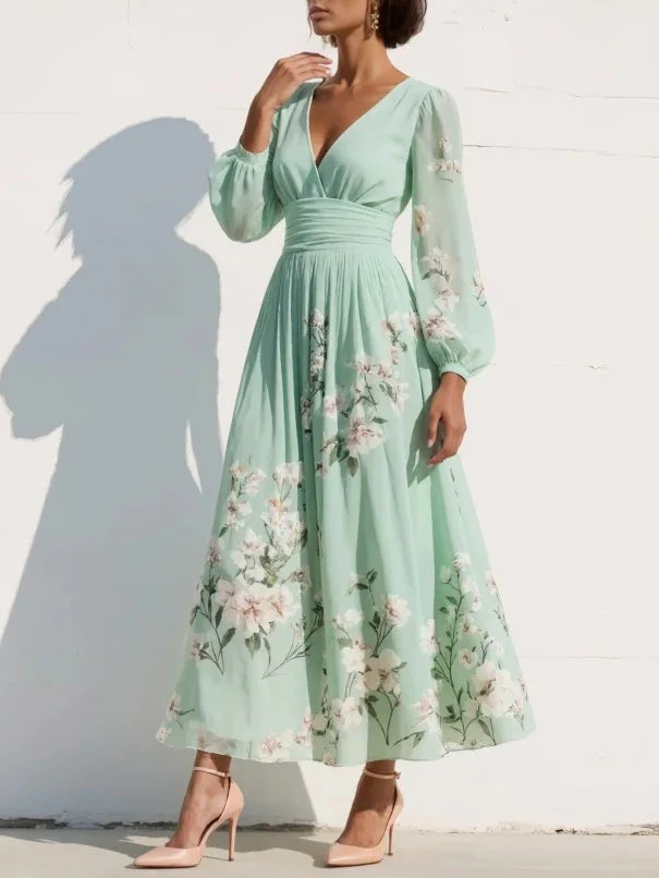 Sophia | Eleganza e fascino floreale abito midi da donna - Image 3