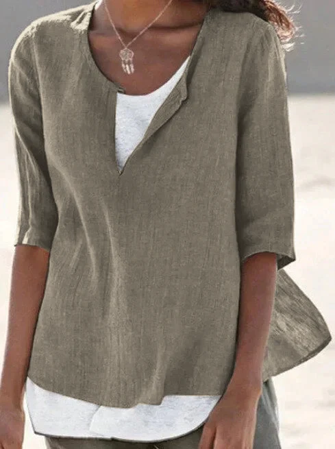 Sophie | Blusa in Lino Leggera e Raffinata