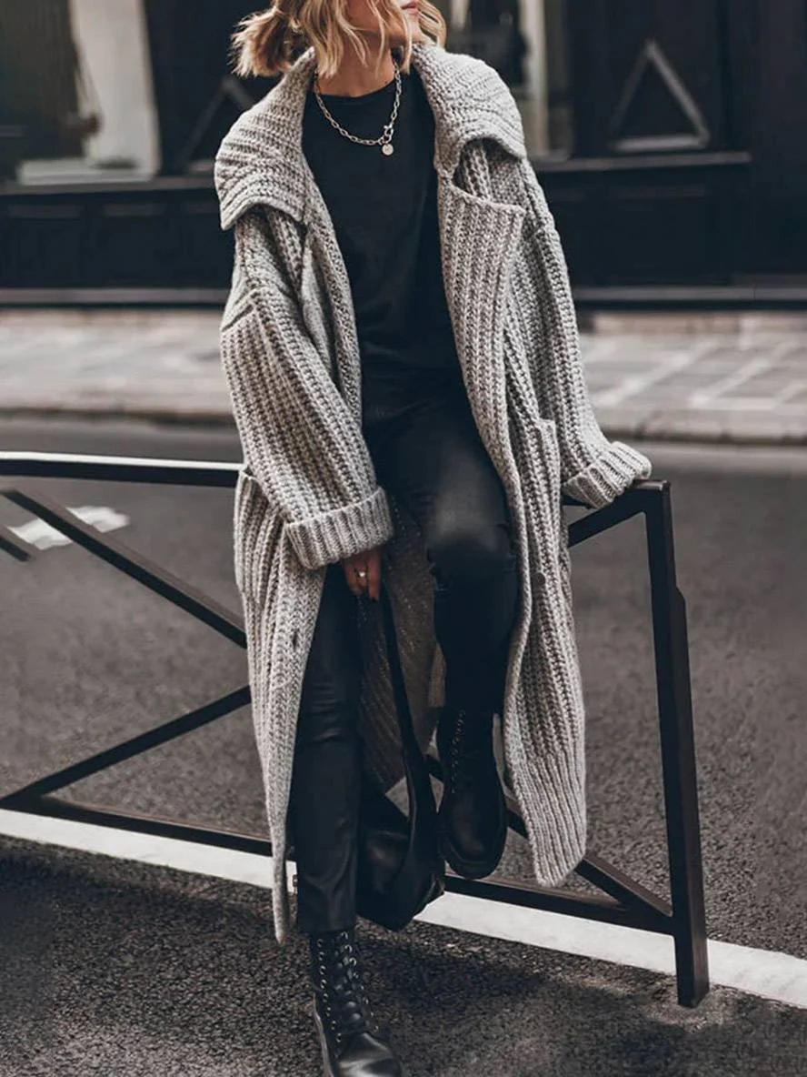 Sophie | Cardigan Lungo Oversize a Coste