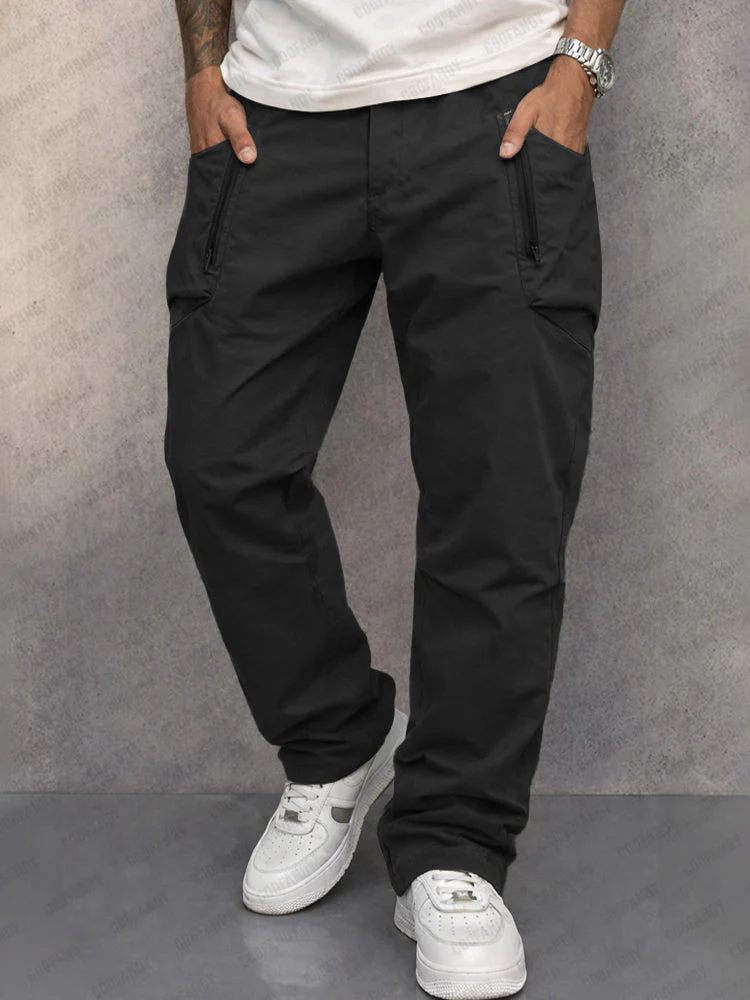 Steffen | Pantaloni cargo slim fit in robusto cotone con cerniere - Image 2