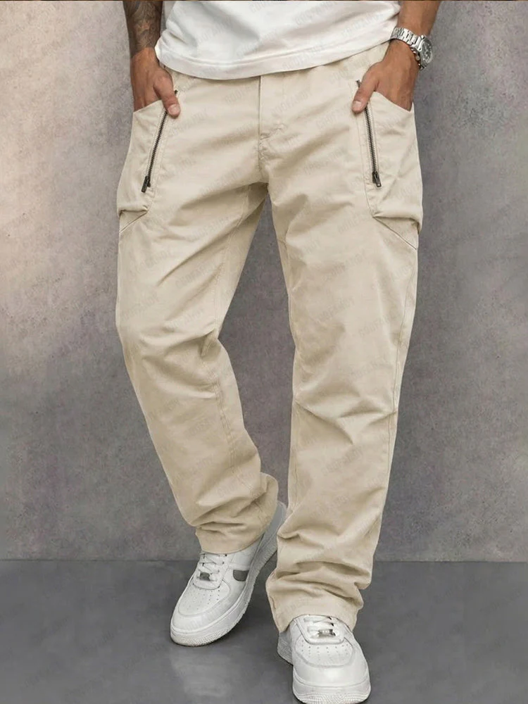 Steffen | Pantaloni cargo slim fit in robusto cotone con cerniere - Image 4