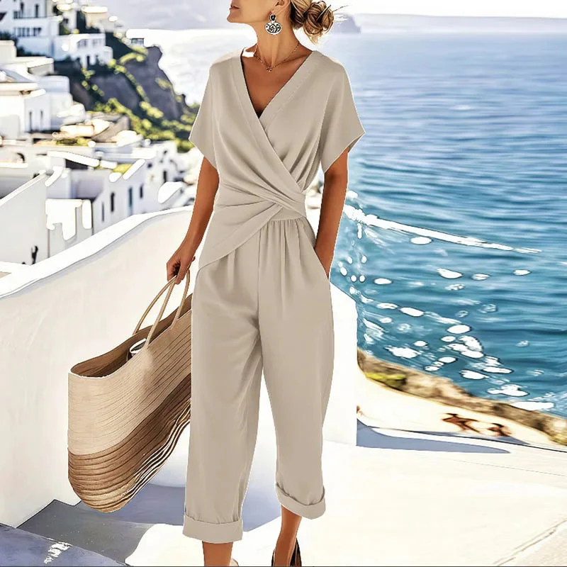 Stella | Set moderno a due pezzi con top incrociato e pantaloni corti