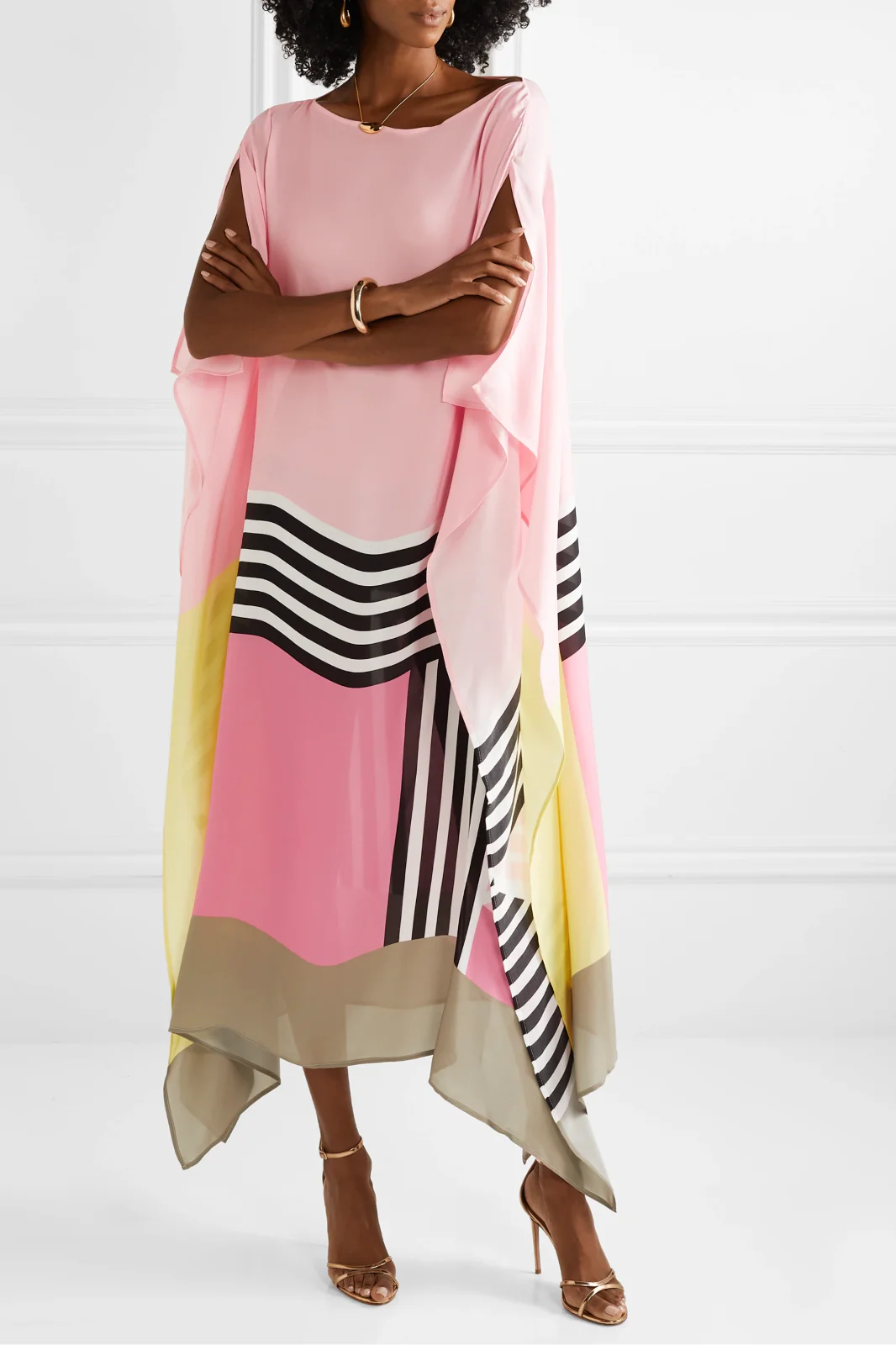 Valentina | Abito Maxi Artistico con Stampa Geometrica