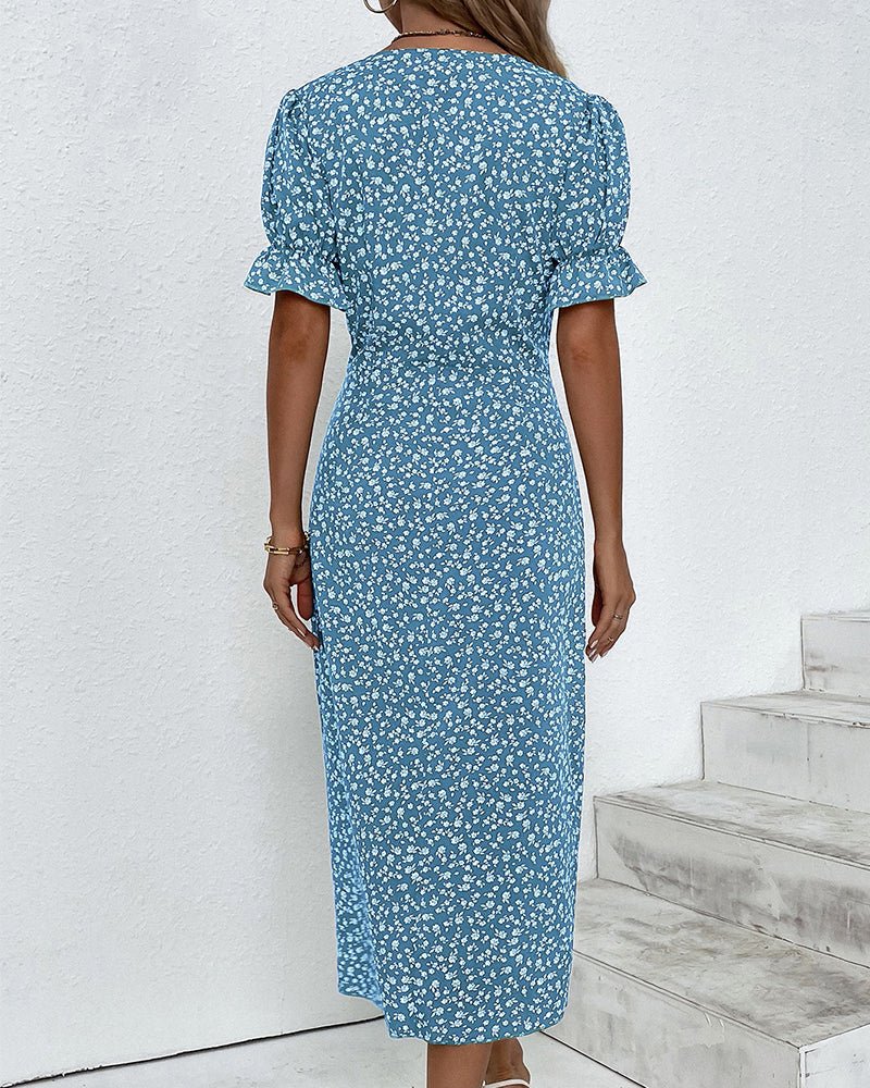 Valentina | Abito Midi Wrap Floreale Elegante e Femminile - Image 8