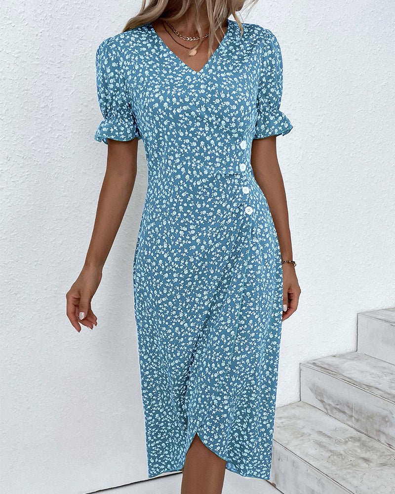 Valentina | Abito Midi Wrap Floreale Elegante e Femminile - Image 9