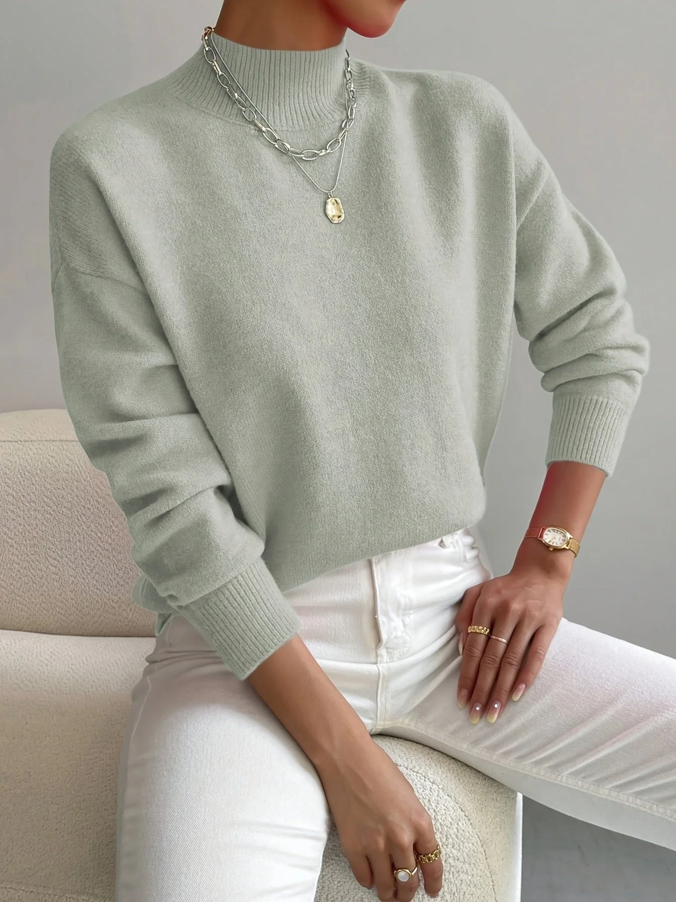 Valentina | Maglione a Collo Alto Relaxed Fit da Donna