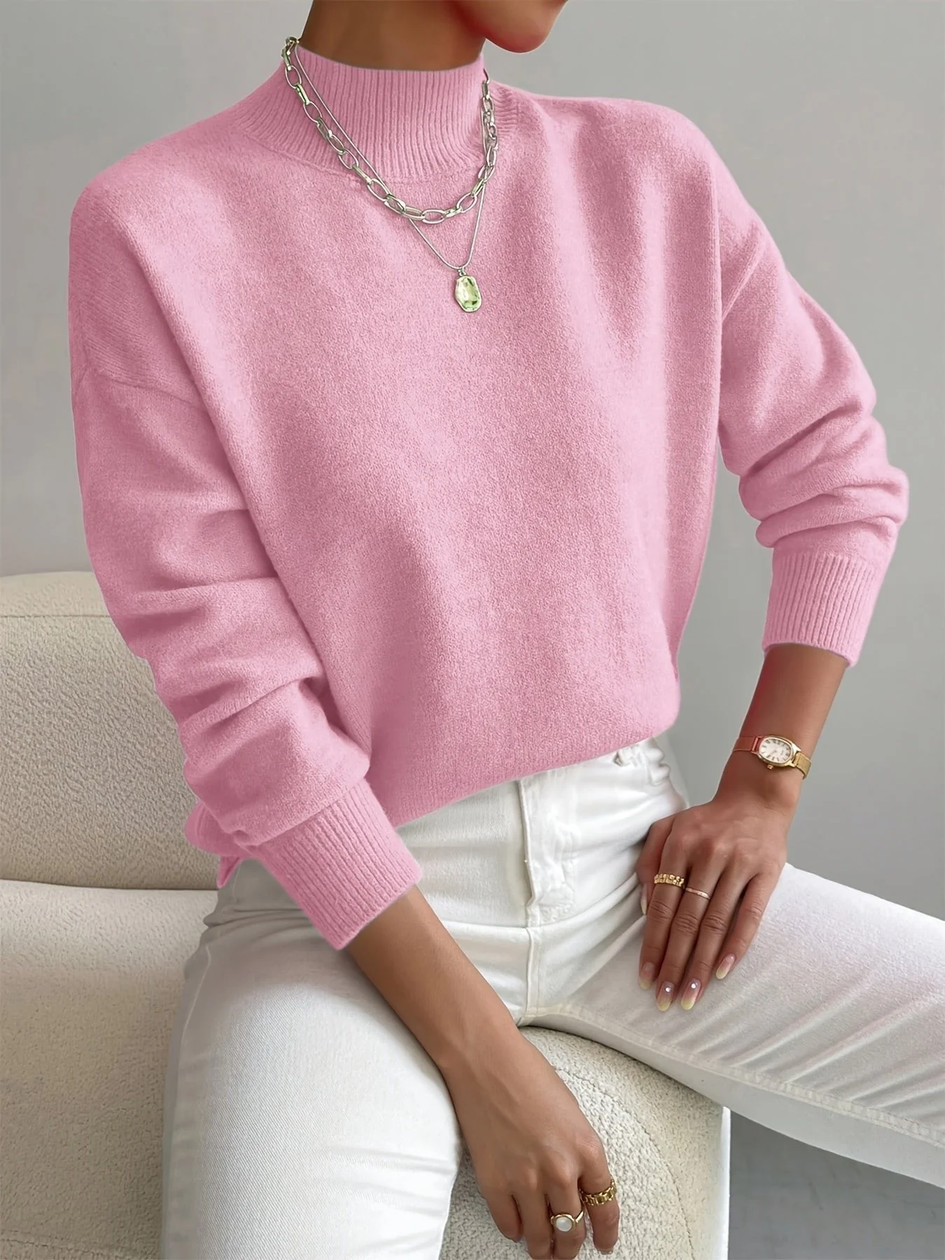 Valentina | Maglione a Collo Alto Relaxed Fit da Donna - Image 3