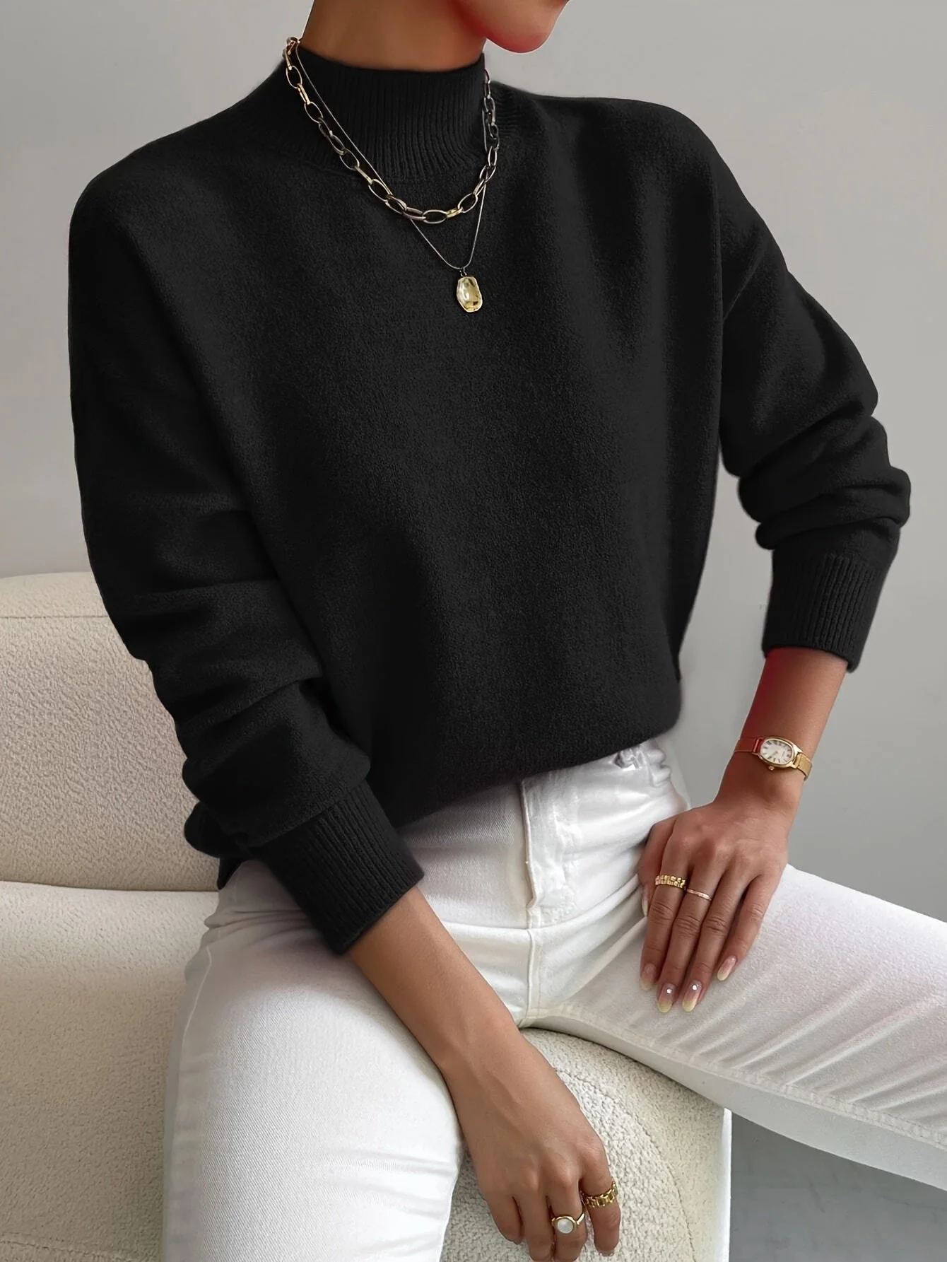 Valentina | Maglione a Collo Alto Relaxed Fit da Donna - Image 6