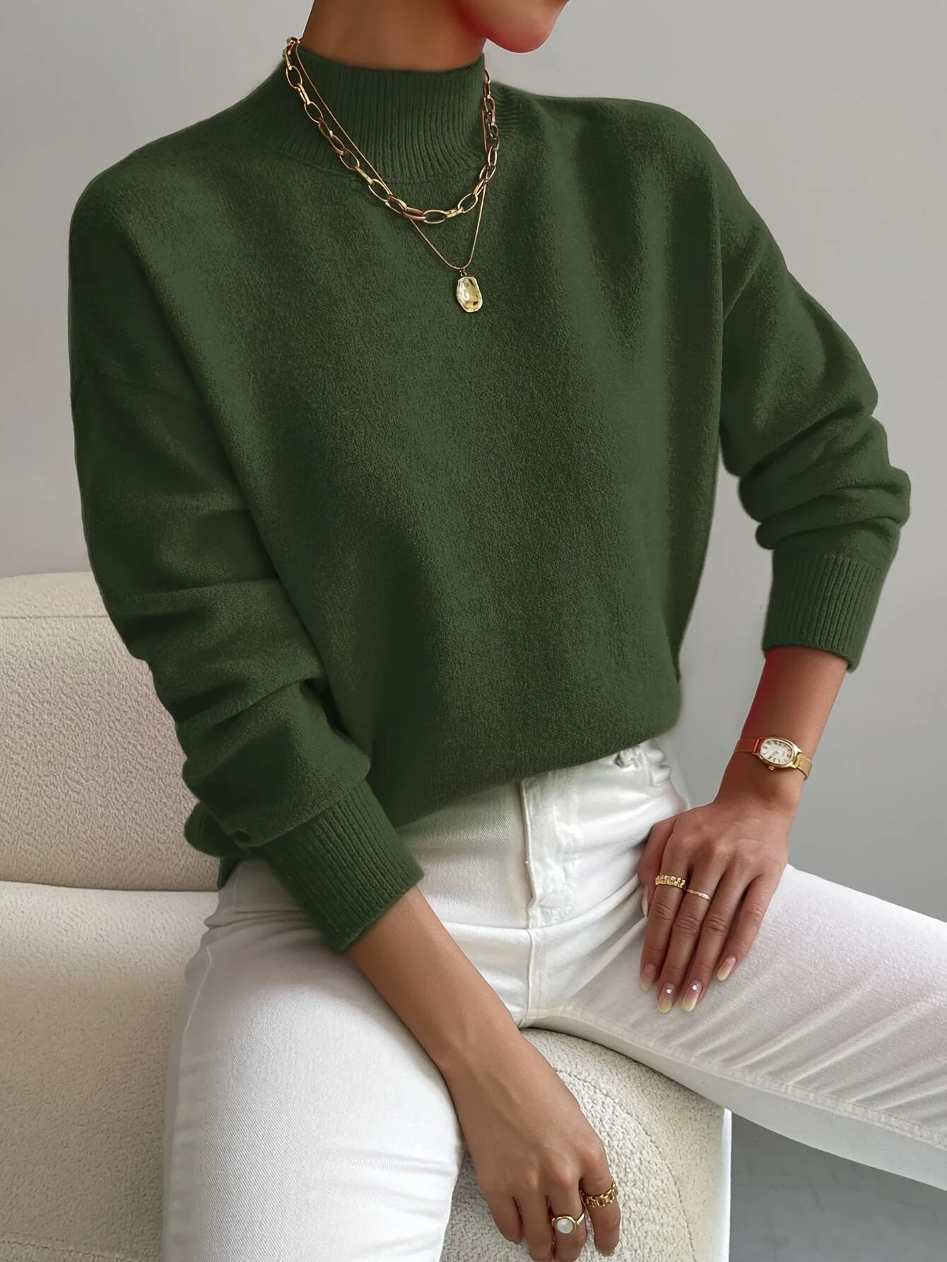 Valentina | Maglione a Collo Alto Relaxed Fit da Donna - Image 8