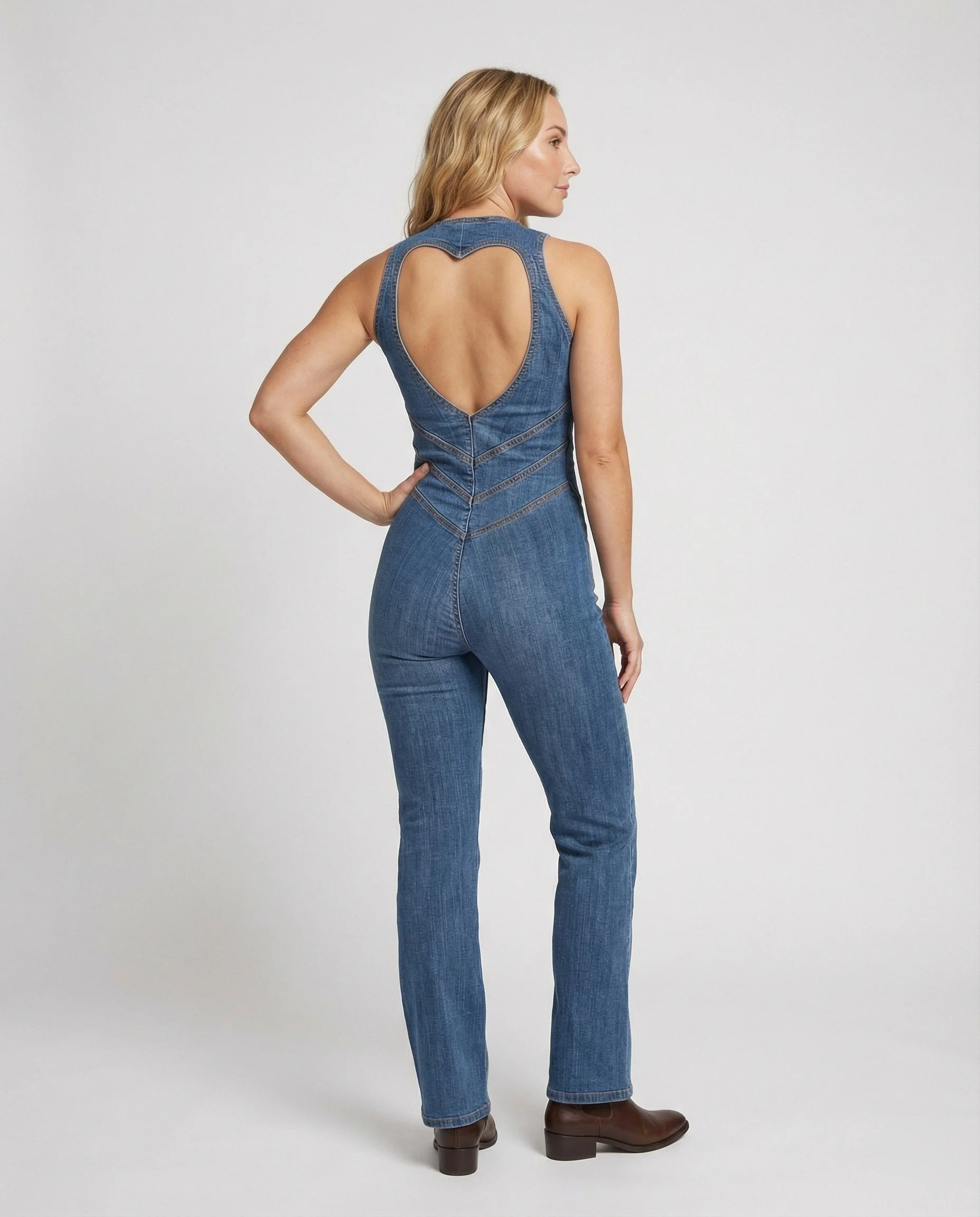 Valentina | moderna e versatile Tuta in denim retrò-chic - Image 3