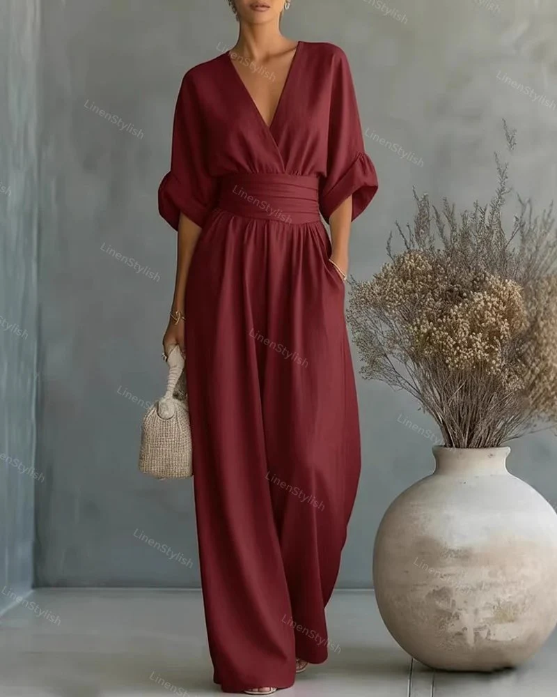 Valentina | Tuta da donna elegante e comoda con scollo a V - Image 2