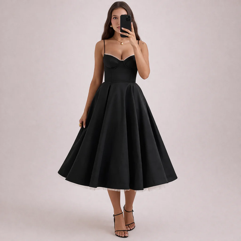 Victoria | Abito midi con struttura a corsetto e linea slanciata - Image 5