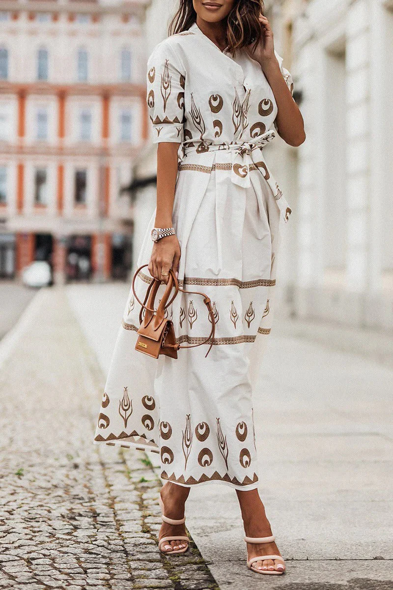 Victoria | Abito midi elegante con motivi geometrici - Image 5